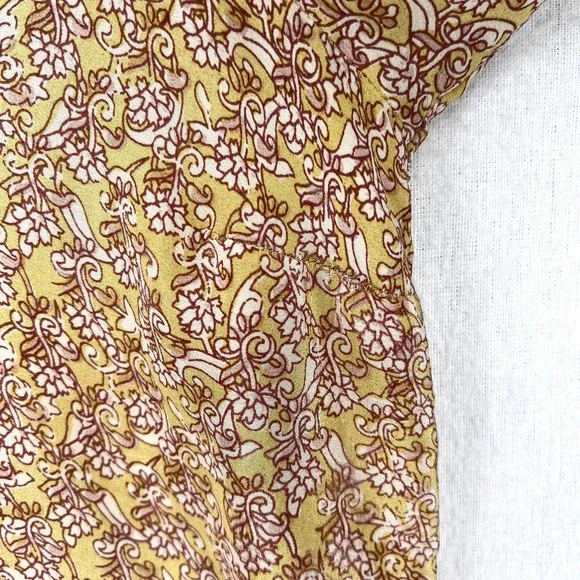CALYPSO ST. BARTH Shirt Womens Small Gold Brown Printed Silk Long Sleeve Tunic - Picture 15 of 16